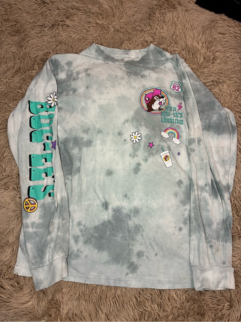 Women’s Mint Tie-Dye Long Sleeve Graphic Tee